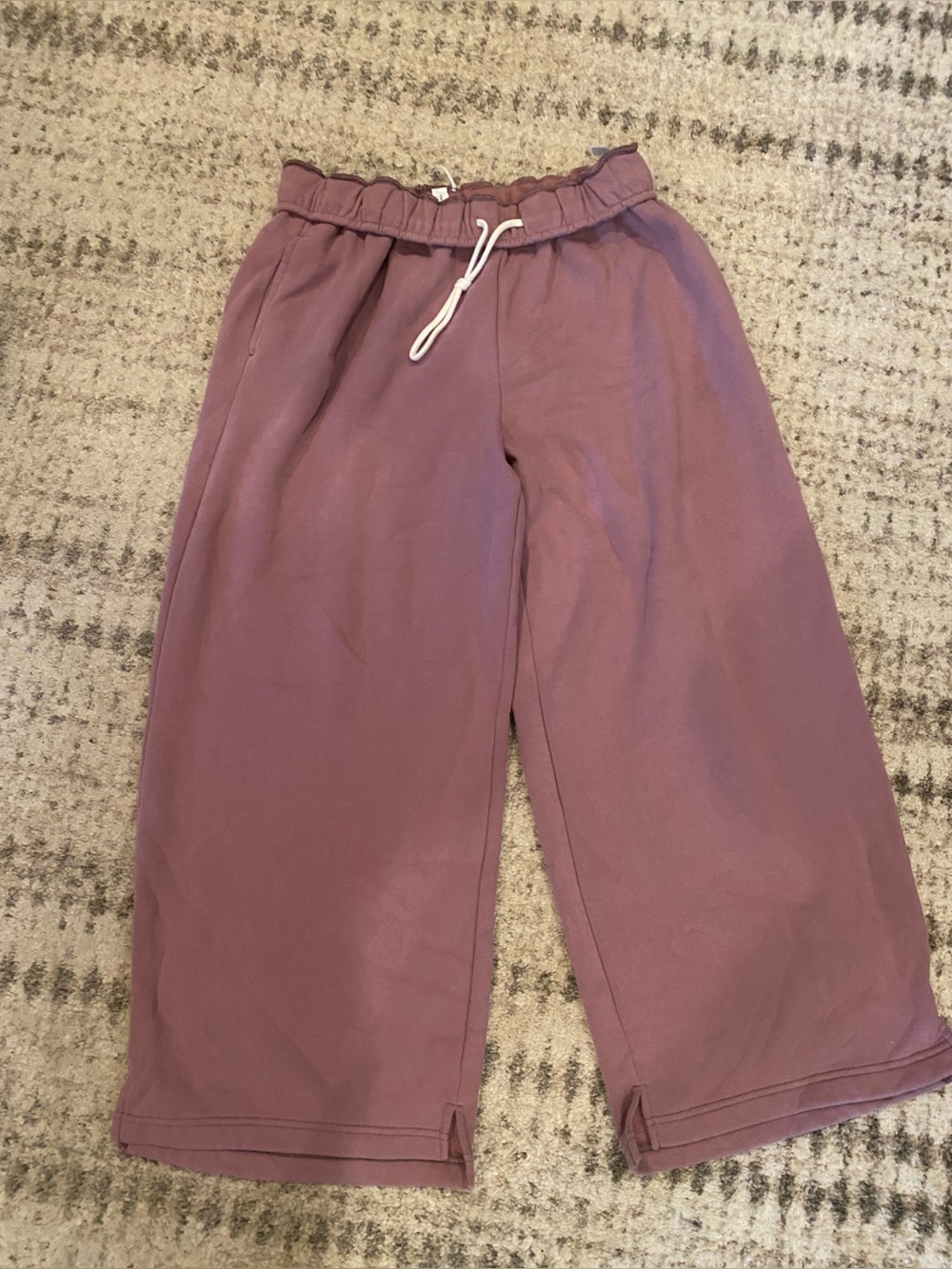Women’s Wide-Leg Pull-On Pants in Mauve L
